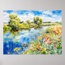 Primavera às margens do Havelland em aquarela Sty