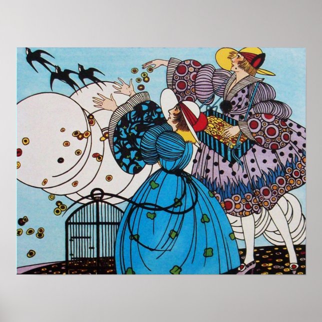 PÔSTER PRIMAVERA BIRDS/DESIGNADOR DE CUSTOS DE FASHION (Frente)