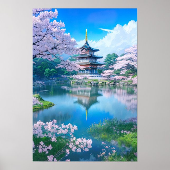 Poster Primavera Blossoms no Pagoda (Frente)