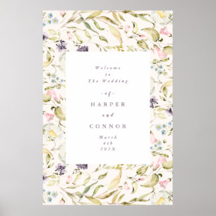 Poster Primavera Boho Wildflower Pampas Wedding