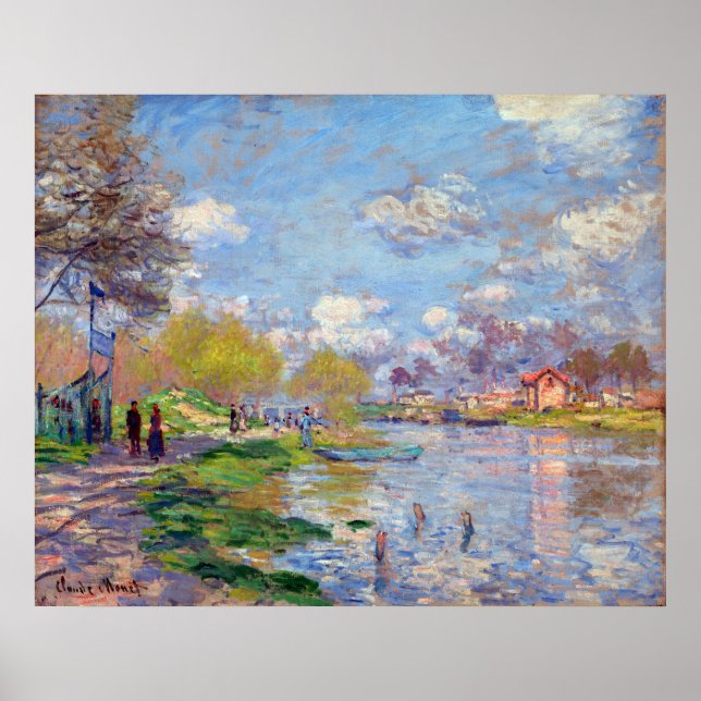 Poster Primavera Claude Monet pelo Sena (Frente)
