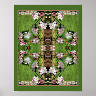 Poster Primavera, Cor-De-Rosa E Abstrato de Brilhos Branc