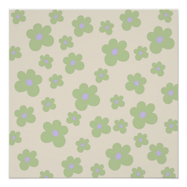Pôster Primavera de Arte Vibrante Verde Y2K Escuro (Frente)