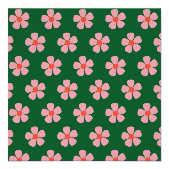 Pôster Primavera de Arte Vibrante Verde Y2K Escuro (Frente)