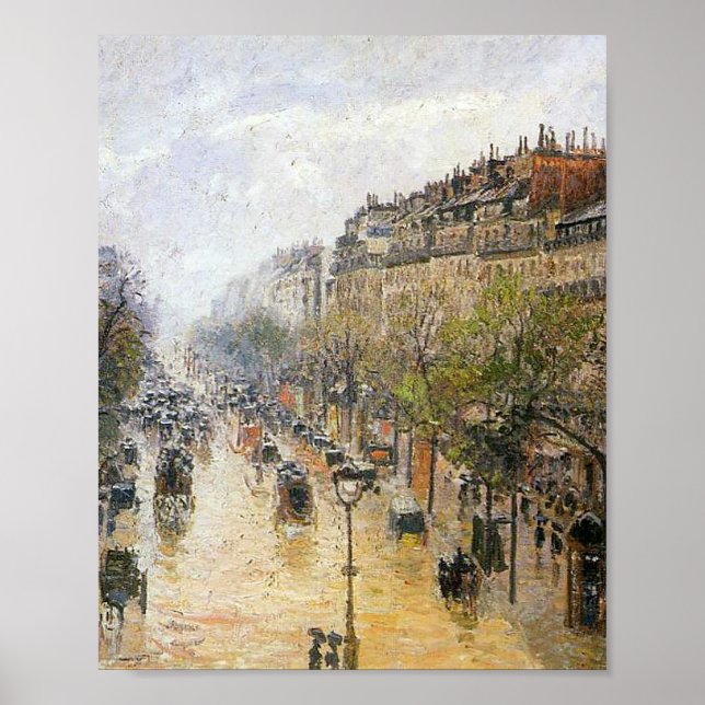 Poster Primavera em Montmartre por Camille Pissarro (Frente)