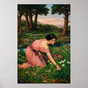 Poster Primavera Espalha Uma Saia Verde de Flores