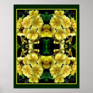 Poster Primavera Flor de Prímula Amarela Arte da Natureza