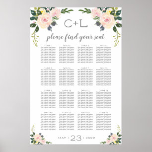 Poster Primavera Floral Blush Wedding Gráfico