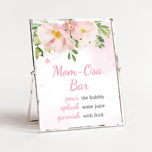 Poster Primavera Floral Cor-de-Rosa Blush Bar Mãe Osa