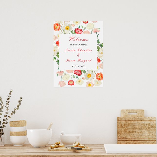Poster Primavera Floral de flor selvagem (Cozinha)