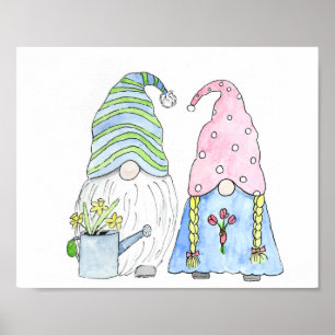 Poster Primavera Garden Mama e Papa Gnomos