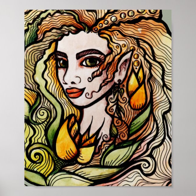 Poster Primavera Goddess Tulip Art (Frente)