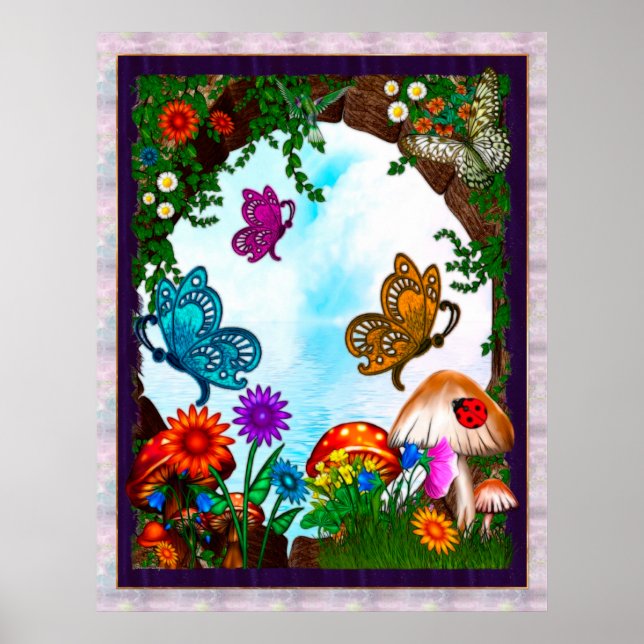 Poster Primavera Jardins Whimsical Fantasy Art (Frente)