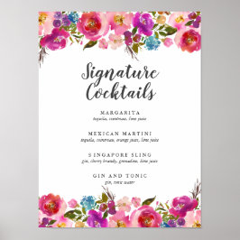 Poster Primavera Lush | Menu Coctail, Assinatura Floral R