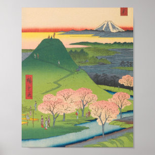 Poster Primavera Mt Fuji Vintage Ukiyo-e Arte Japonesa