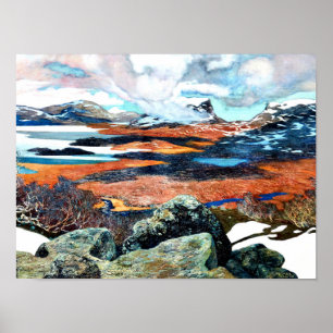 Poster Primavera na Lapónia, pintura de arte