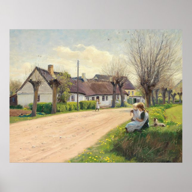 Poster Primavera na vila com garotas na estrada (Frente)