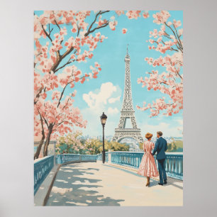 Poster Primavera romântico em Paris