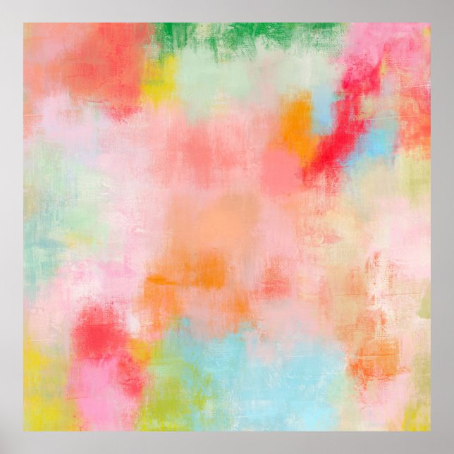 Poster Primavera Spark - Abstrato de bege de coral rosa (Frente)
