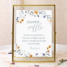 Poster Primavera Summer Floral Chá de fraldas Fralda Raff