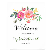 Primavera Summer Watercolor Floral Wedding Bem-vin