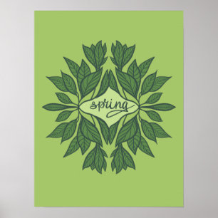 Poster Primavera Verde Deixa A Tipografia Estética