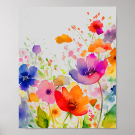 Poster Primavera Watercolor Flores, Nature Lover