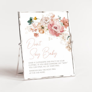 Poster Primavera Wildflower Chá de fraldas Don't say Baby