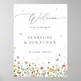 Poster Primavera Wildflower Garden Floral Weding Bem-vind