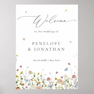 Poster Primavera Wildflower Garden Floral Weding Bem-vind