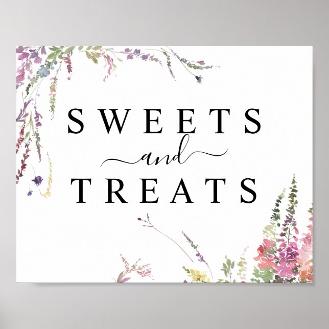 Poster Primavera Wildflower Wedets & Treats Dessert (Frente)