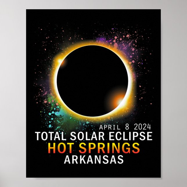 Poster Primaveras Arkansas Total Solar Eclipse abril 8 20 (Frente)