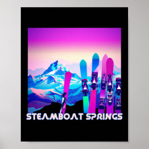 Poster Primaveras De Steamboat Esquiar Estilo De anos 80