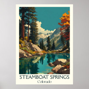 Poster Primaveras Steamboat Colorado Vintage River Art