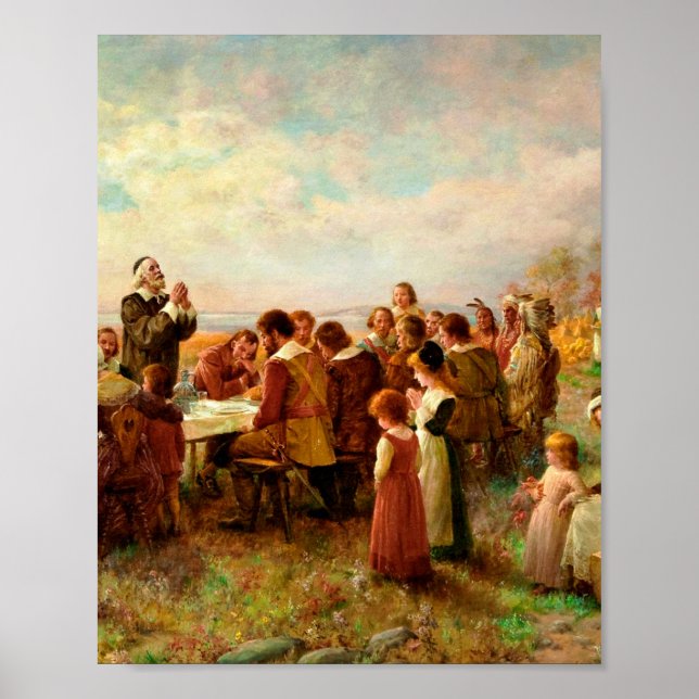 Poster Primeira Ação De Graças Em Plymouth Jennie Brownsc (Frente)