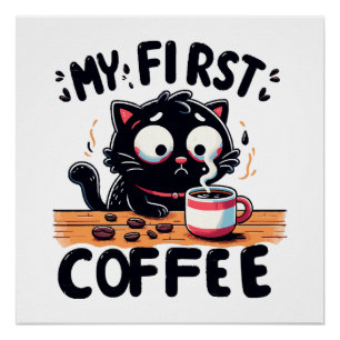 Pôster Primeira Aventura com Café Preto