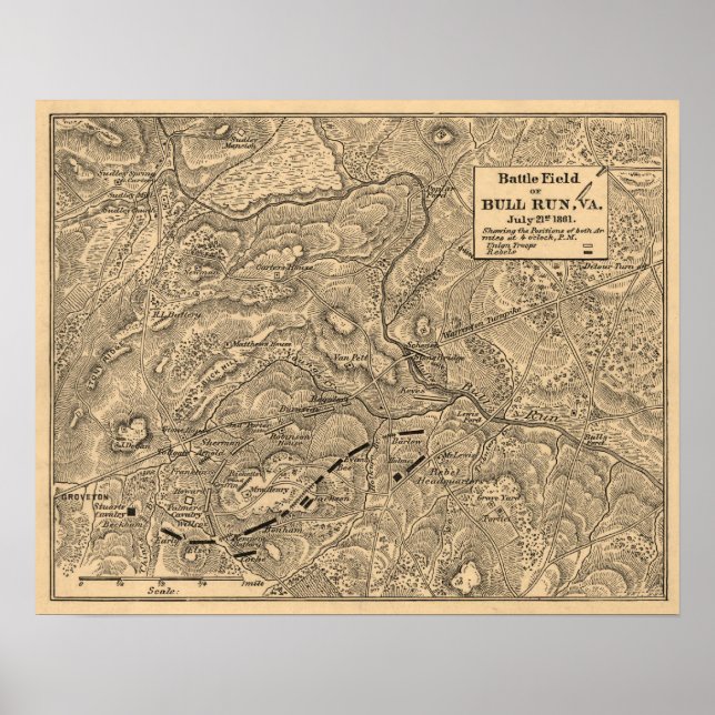 Poster Primeira Batalha de Bull Run - Guerra Civil Panorâ (Frente)