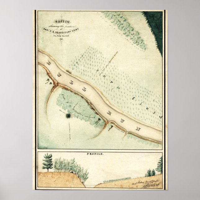 Pôster Primeira Batalha de Bull Run - Guerra Civil Panorâ (Frente)