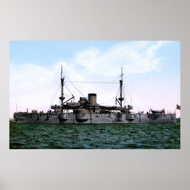 POSTER PRIMEIRA BATTLESHIP USA TEXAS 1898 (Frente)
