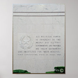 Poster Primeira Constituição, Estado do Texas, 1845 CITAÇ