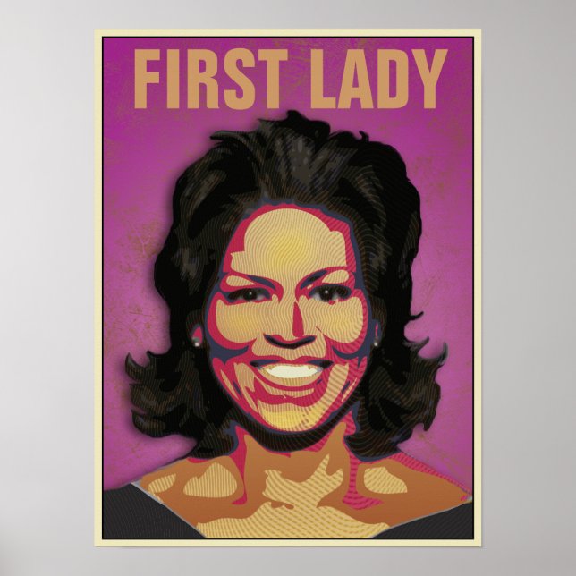 Poster Primeira-dama Michelle Obama - Personalizada (Frente)