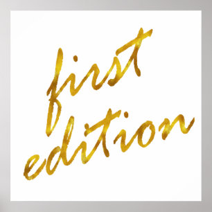 Poster Primeira edição - Faux Gold Foil Metálico Design