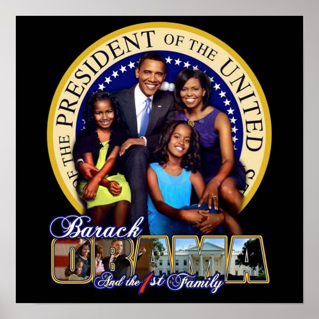 Poster Primeira Família Obama (Frente)
