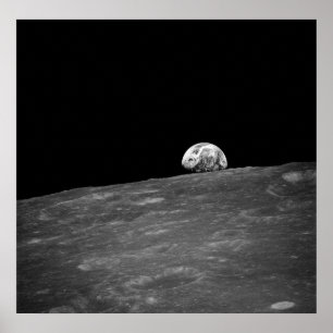 Poster Primeira fotografia de um Earthrise tomado por