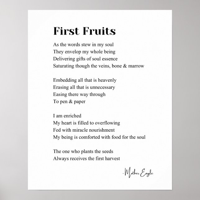 Poster Primeira Fruta de poesia Inspiradora (Frente)