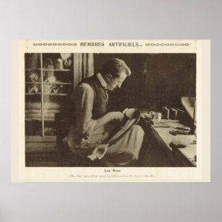 Pôster Primeira Guerra Mundial, França, próteses Fazeres