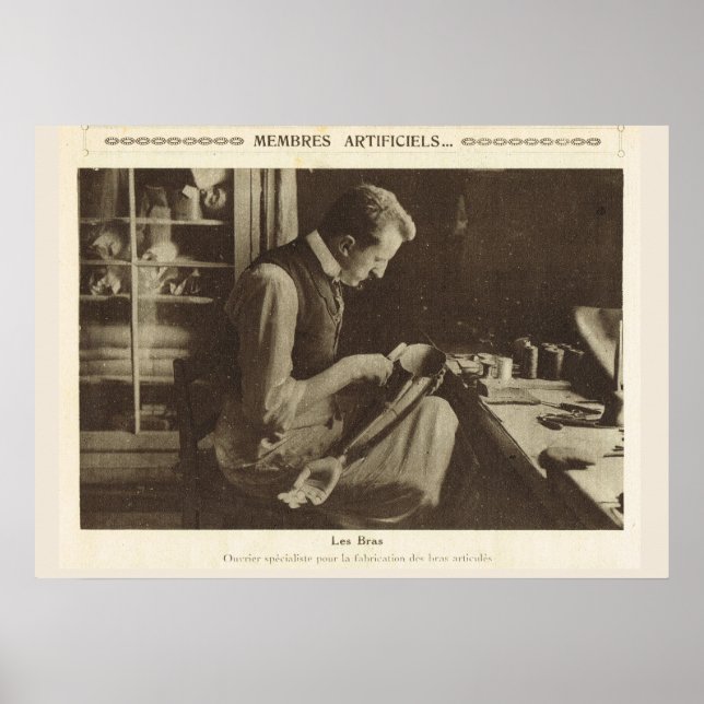Pôster Primeira Guerra Mundial, França, próteses Fazeres (Frente)