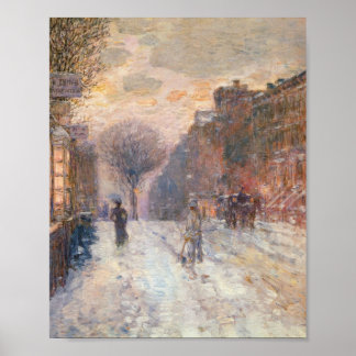 Poster Primeira Noite Após Neve (Hassam 1906)