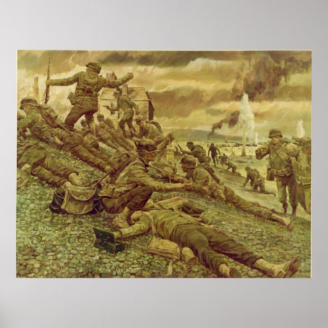 Pôster Primeira onda em Omaha por Ken Riley (Frente)