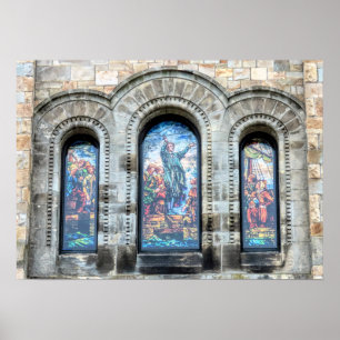 Poster Primeira paróquia pintada Plymouth das janelas de